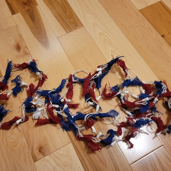 Plug in lights with red and blue garland - Picture 2 of 3